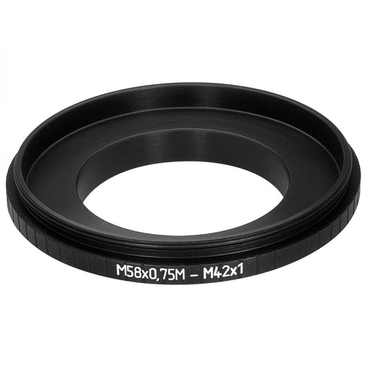 M58x0.75 male to M42x1 male thread mount adapter
