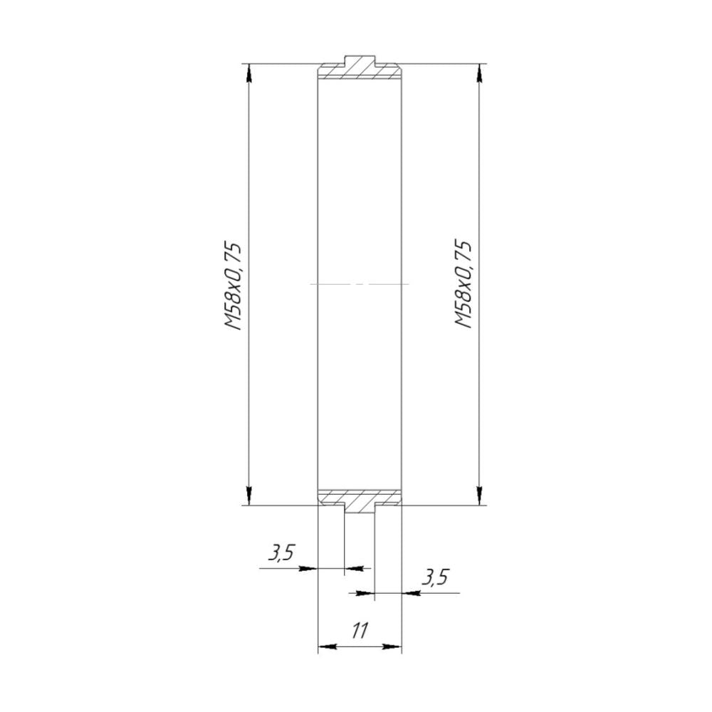 M58x0.75 male to M58x0.75 male thread adapter