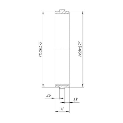 M58x0.75 male to M58x0.75 male thread adapter