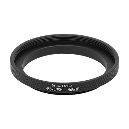 M58x0.75 male to M65x1 female thread adapter