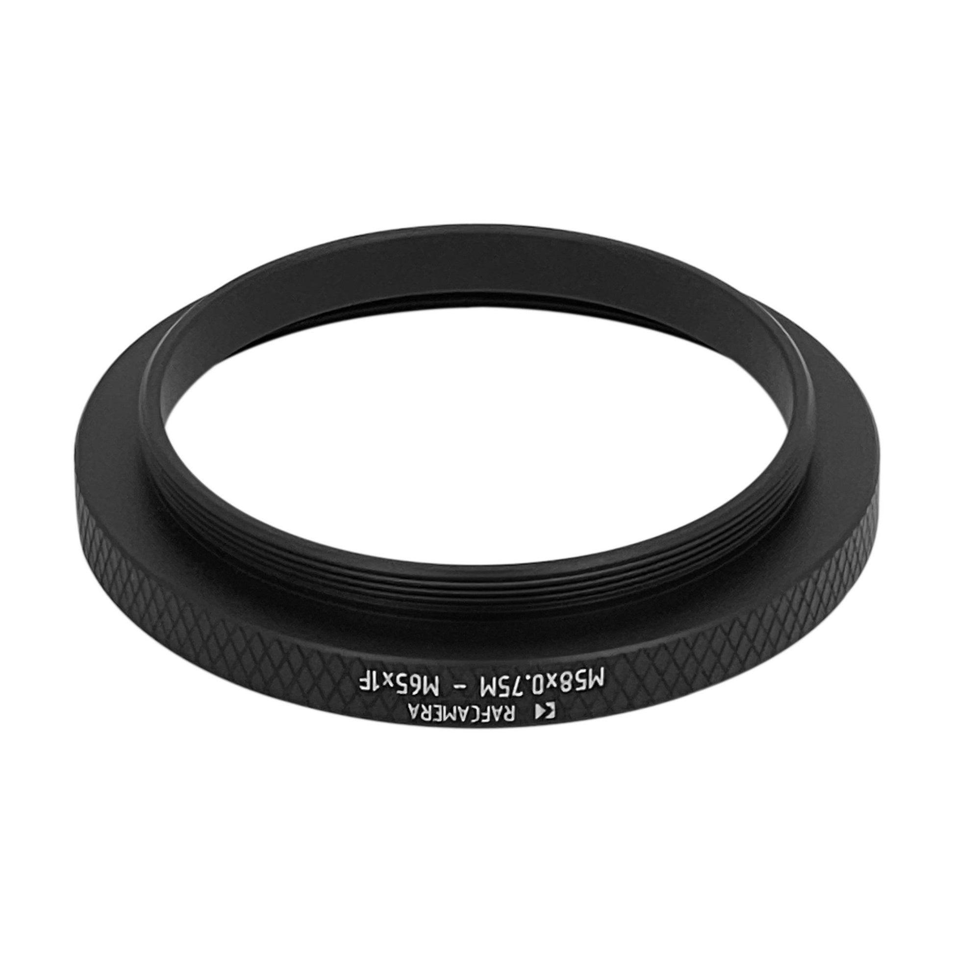 M58x0.75 male to M65x1 female thread adapter