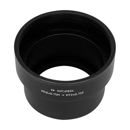 M58x0.75 male to M72x0.75 female thread adapter for Heidosmat on Copal #3