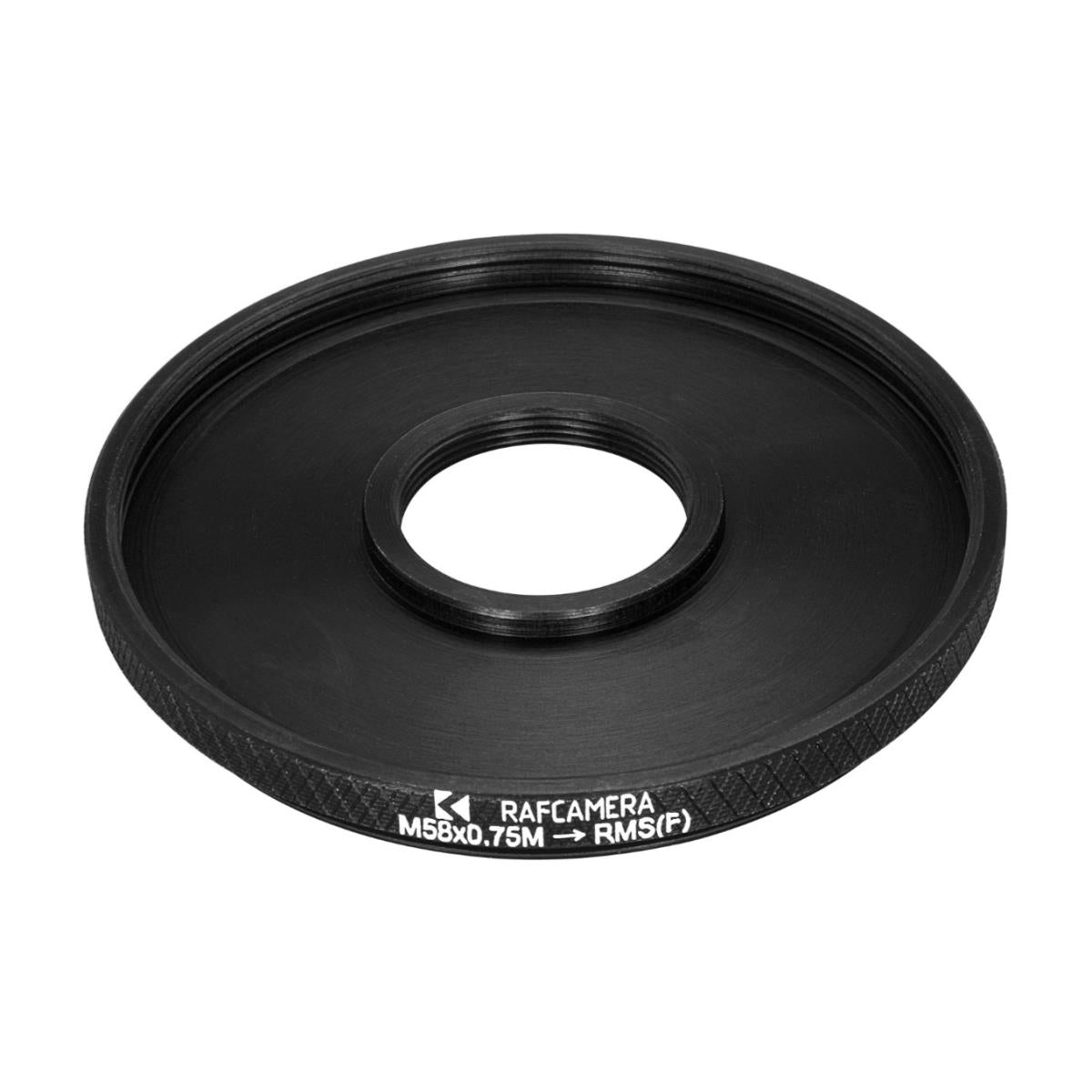 M58x0.75 male to RMS female thread adapter (58mm to RMS step-down ring)
