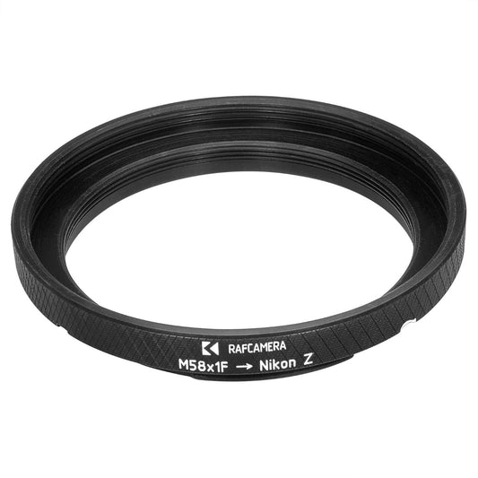 M58x1 female thread to Nikon Z camera mount adapter for helicoids