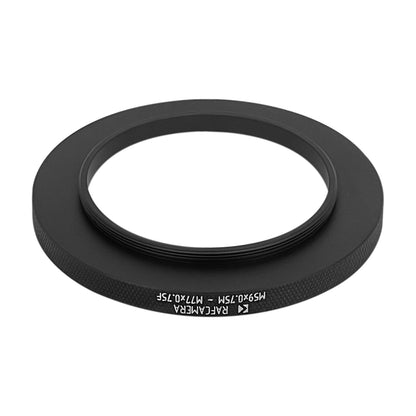 M59x0.75 male to M77x0.75 female thread adapter