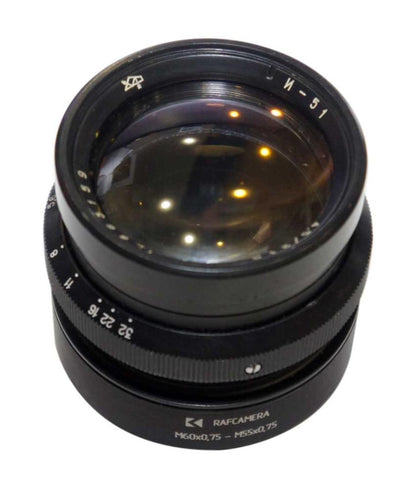 M55x0.75 male to M60x0.75 female thread adapter for Industar-51 lens