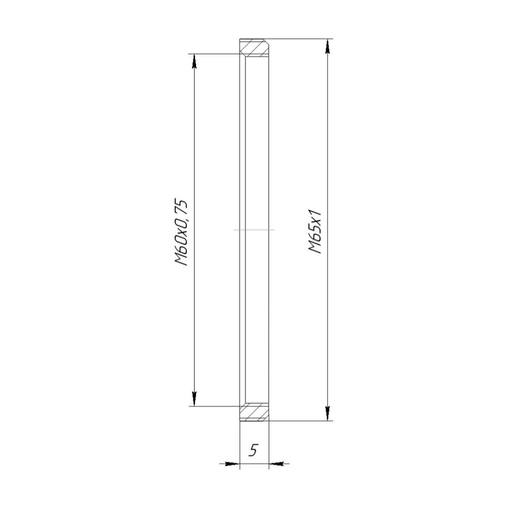 M60x0.75 female to M65x1 male thread adapter for Industar-51 lens