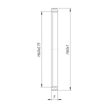 M60x0.75 female to M65x1 male thread adapter for Industar-51 lens