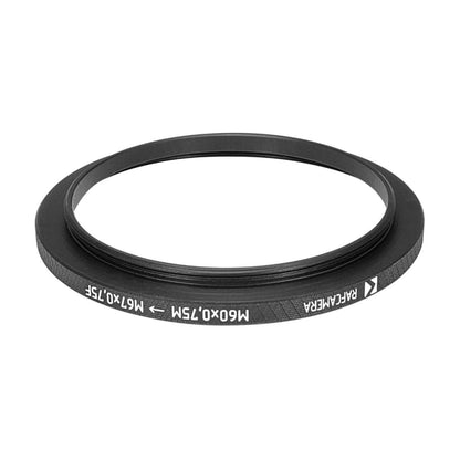 M60x0.75 male to M67x0.75 female thread adapter (60mm to 67mm step-up ring)