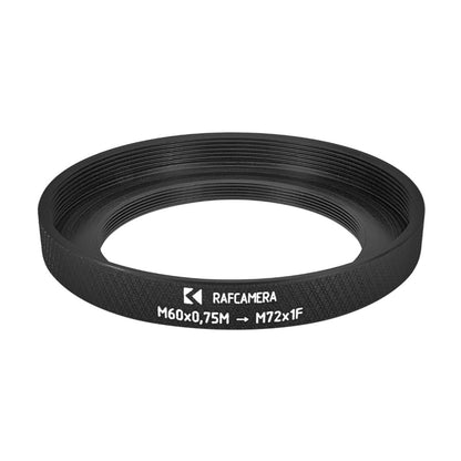 M60x0.75 male to M72x1 female thread adapter