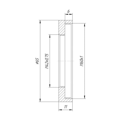 M60x1 female to M42x0.75 female thread adapter