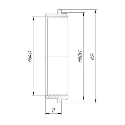 M60x1 male to M54x1 female thread adapter for Olympus/Leica