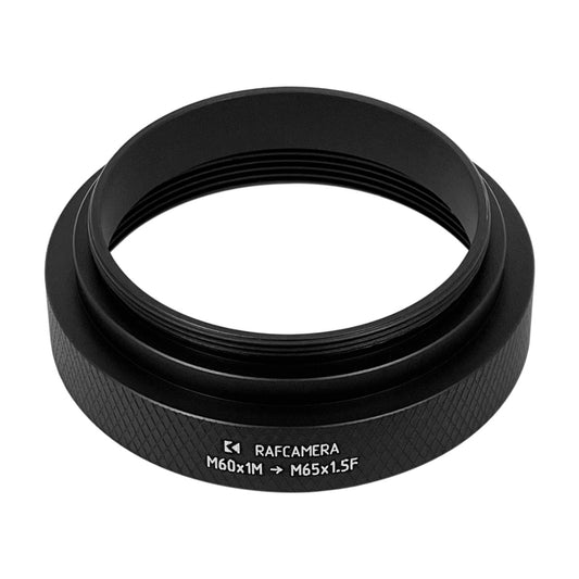 M60x1 male to M65x1.5 female thread adapter for Leica microscope