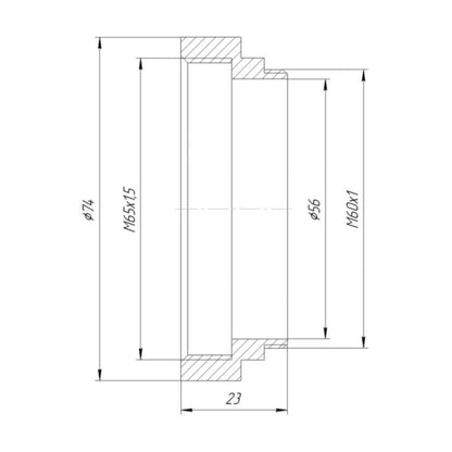 M60x1 male to M65x1.5 female thread adapter for Leica microscope