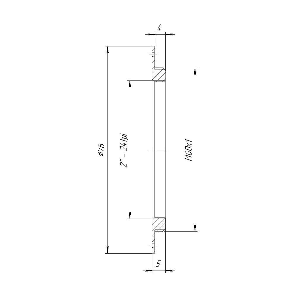 M60x1 male to SCT 2" female thread adapter