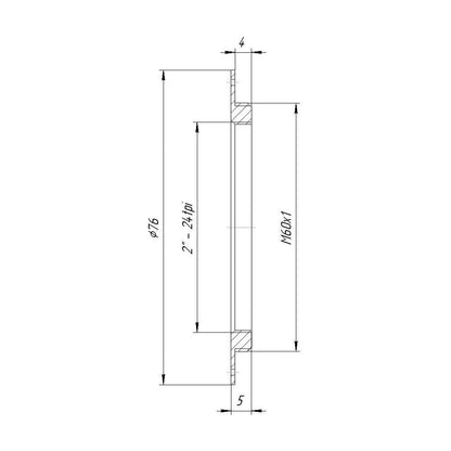 M60x1 male to SCT 2" female thread adapter