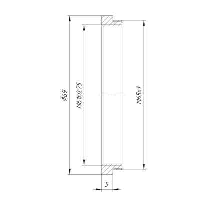 M61x0.75 female to M65x1 male thread adapter for Copal #3s shutter