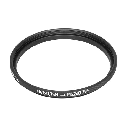M61x0.75 male to M62x0.75 female thread adapter (61mm to 62mm step-up ring)
