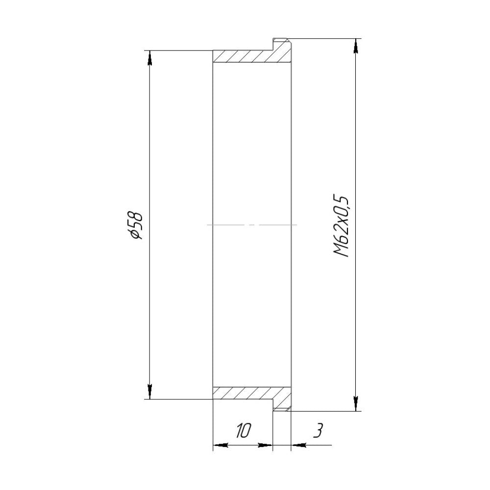 M62x0.5 male thread to 58mm outer diameter adapter for Leica RL-A60