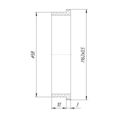 M62x0.5 male thread to 58mm outer diameter adapter for Leica RL-A60