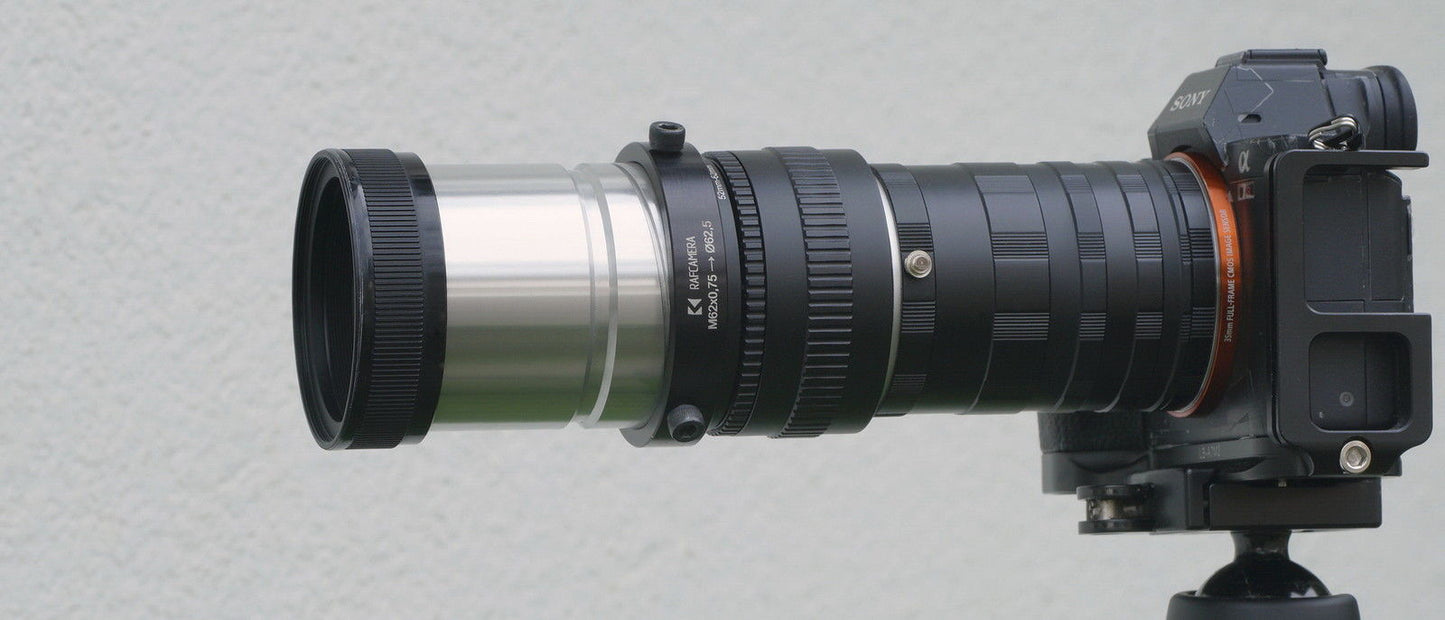 62.5mm clamp to M62x0.75 male thread adapter