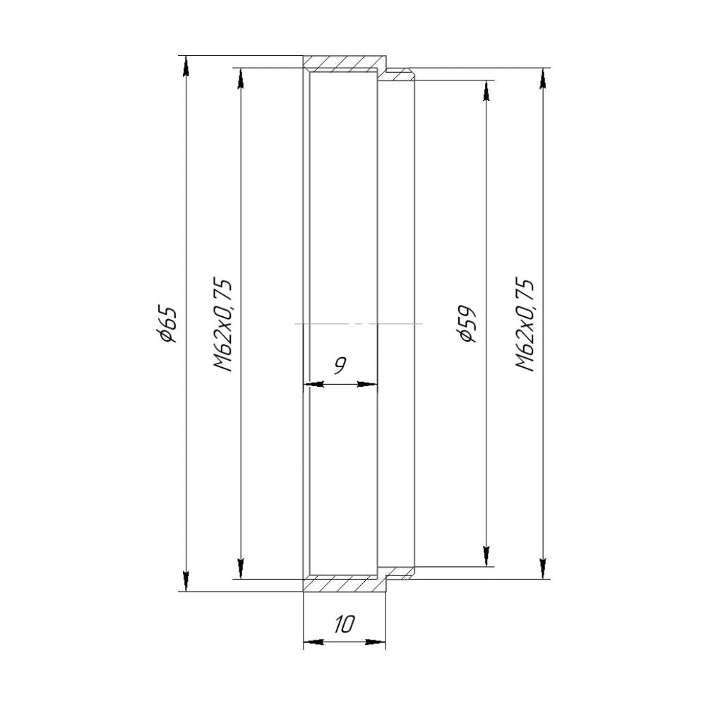 M62x0.75 thread extender tube (10mm long)