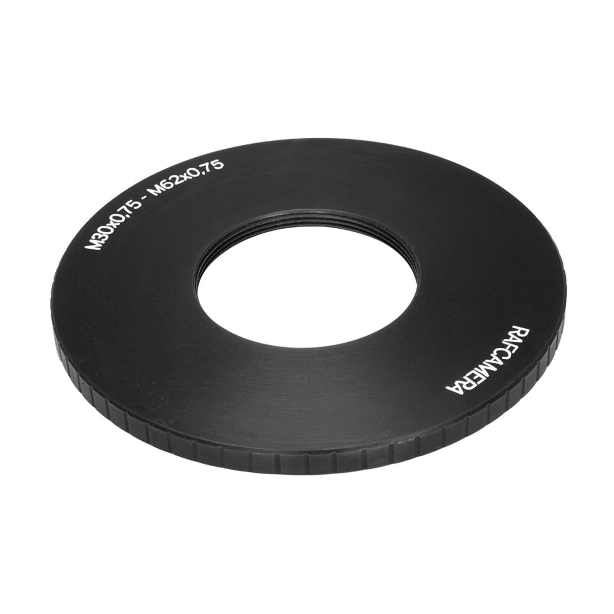M62x0.75 male to M30x0.75 female thread adapter (62mm to 30mm step-down ring)