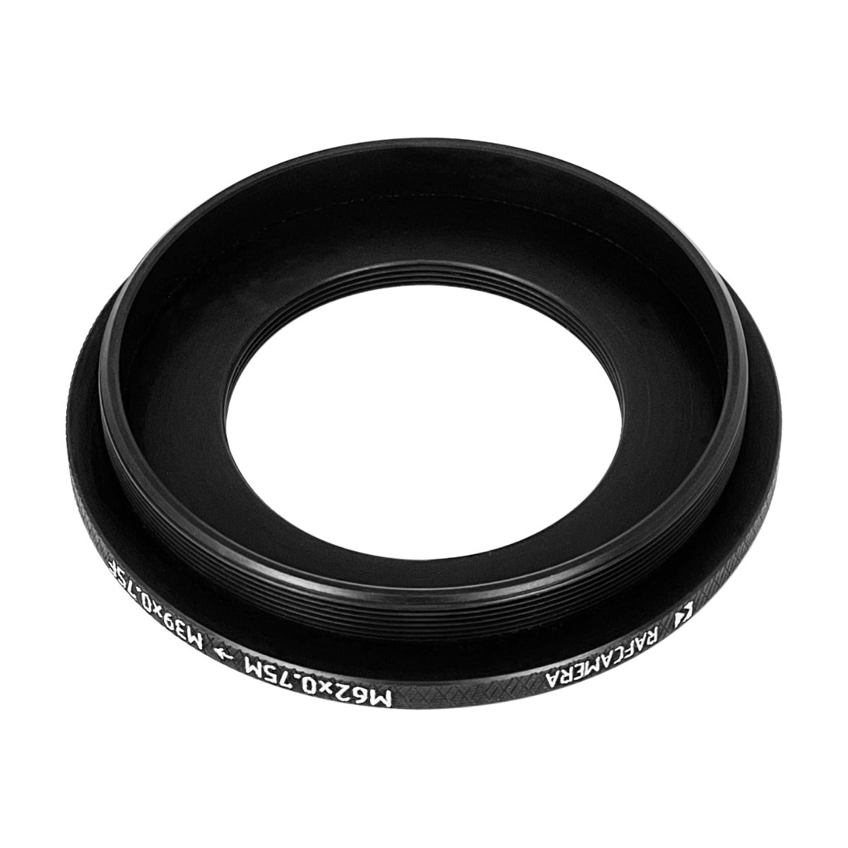 M62x0.75 male to M39x0.75 female thread adapter with retaining ring