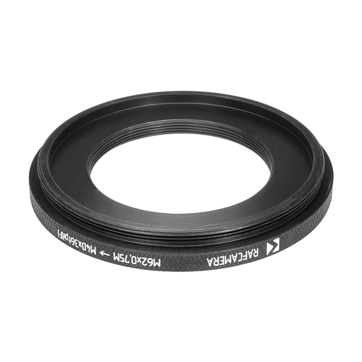 M62x0.75 male to M40x36tpi female thread adapter (62mm to 40mm step-down ring)