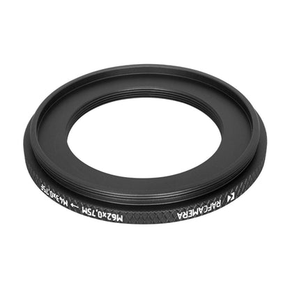 M62x0.75 male to M43x0.75 female thread adapter (62mm to 43mm step-down ring)