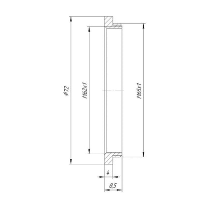 M62x1 female to M65x1 male thread adapter for focusing helicoid