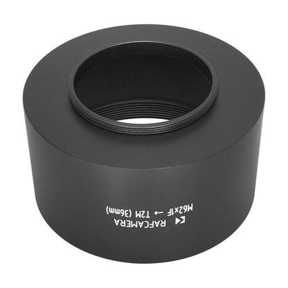 M62x1 female to M42x0.75 (T2) male thread adapter, 36mm long