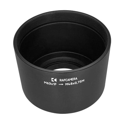 M63x1 female to M48x0.75 male thread adapter for telescopes