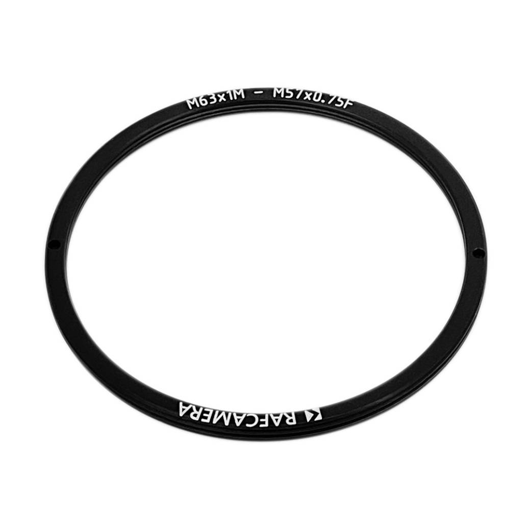 M63x1 male to M57x0.75 female thread adapter, flangeless