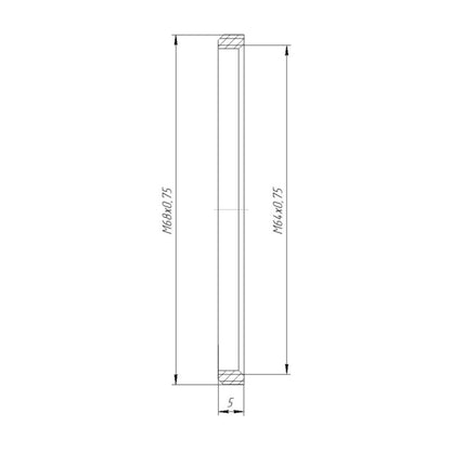 M64x1 female to M68x1 male thread adapter