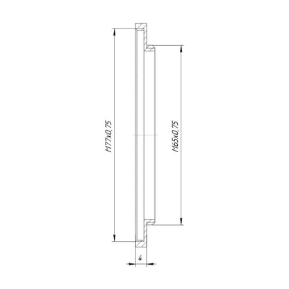 M65x0.75 male to M77x0.75 female thread adapter for Angenieux 9.5-57mm lens