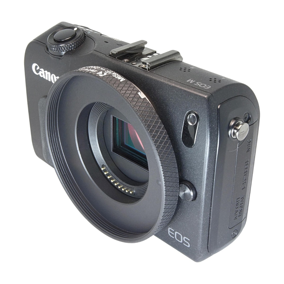 M65x1 female thread to Canon EOS-M camera mount adapter for helicoids