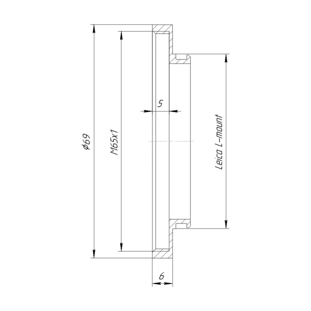 M65x1 female thread to Leica L-mount (TL/SL) camera adapter