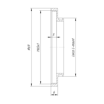 M65x1 female thread to Leica L-mount (TL/SL) camera adapter