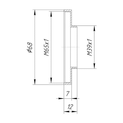 M65x1 female to M39x1 (LTM) male thread adapter for helicoids