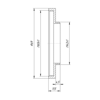 M65x1 female to M42x1 male thread adapter for helicoids