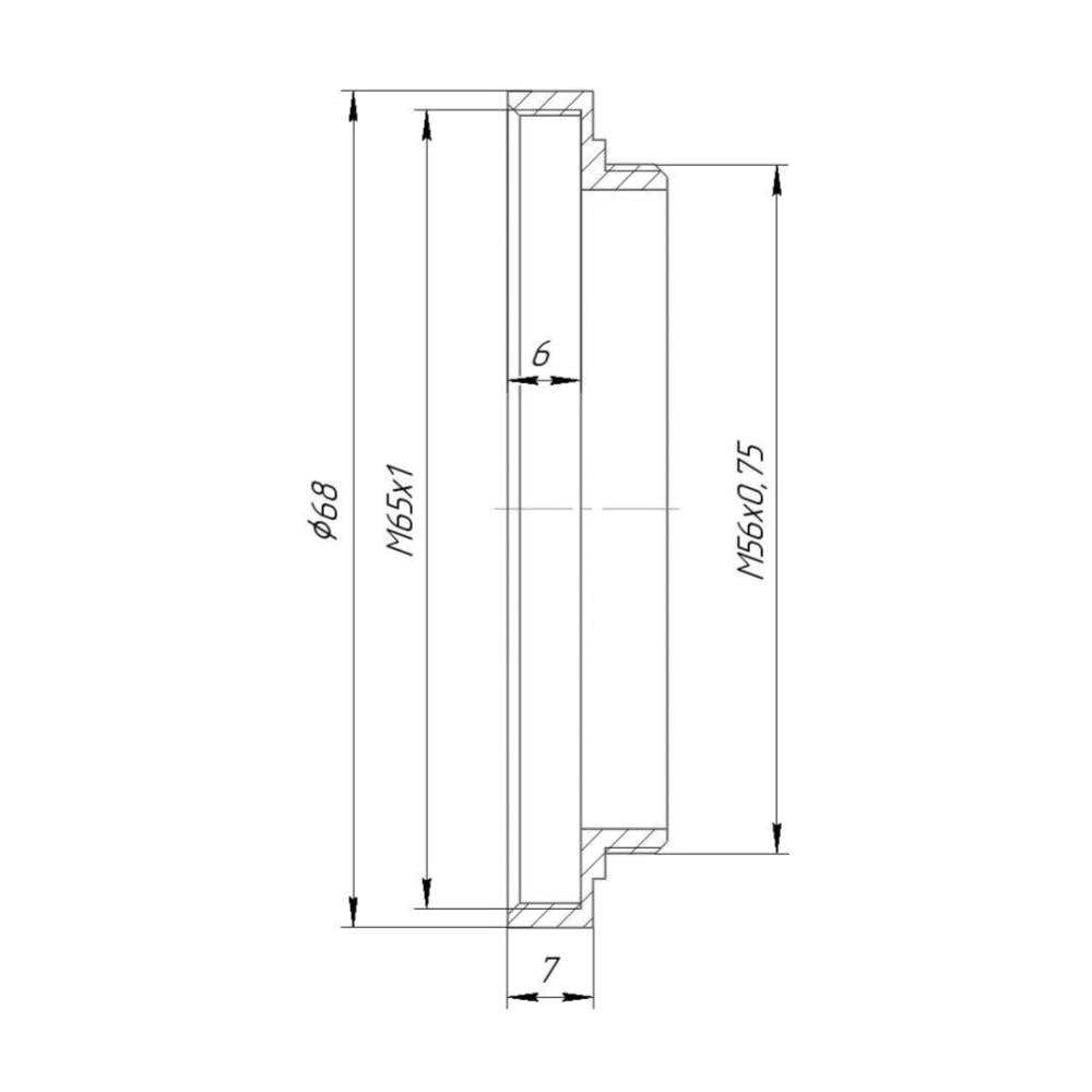 M65x1 female to M56x0.75 male thread adapter for Copal No.3S shutter