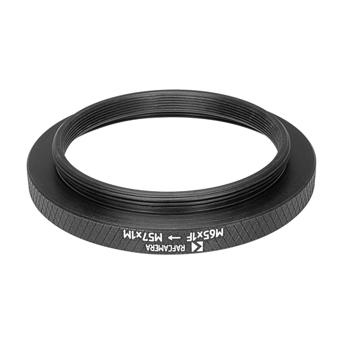 M65x1 female to M57x1 male thread adapter for Bronica focusing helicoids