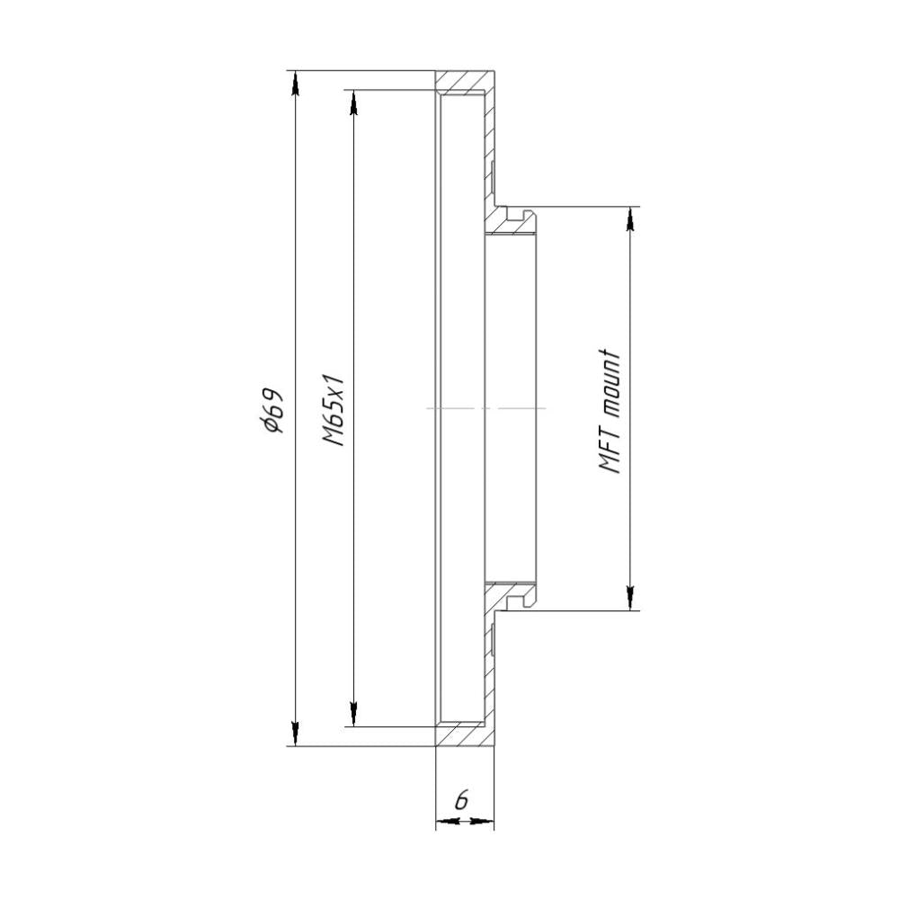 M65x1 female thread to MFT (micro4/3) camera mount adapter