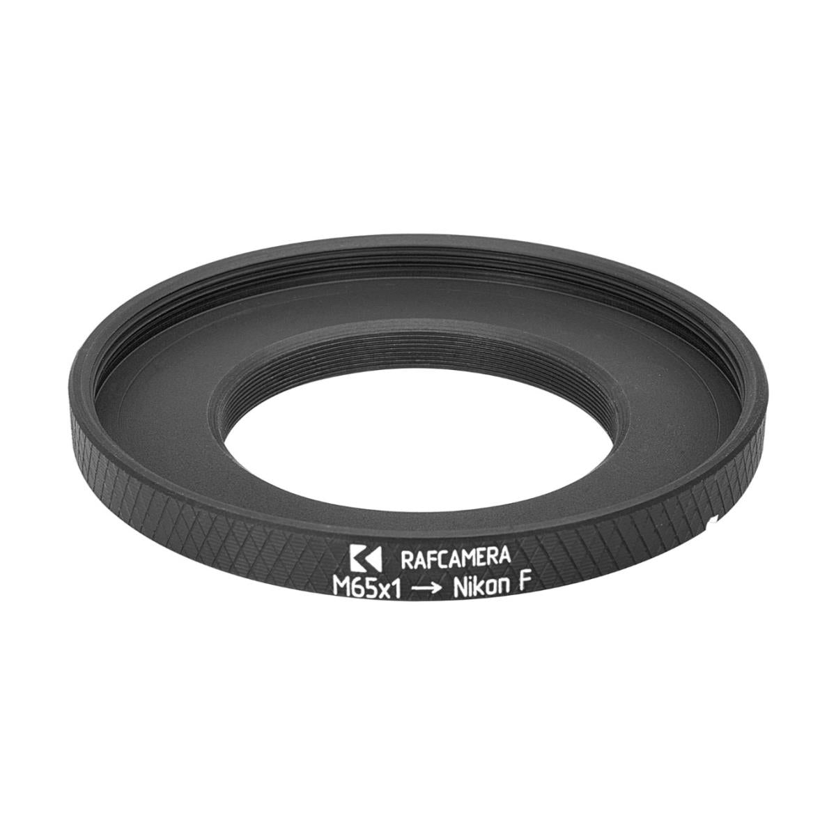 M65x1 female thread to Nikon F camera mount adapter