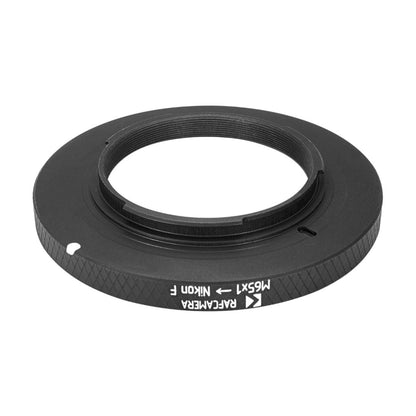 M65x1 female thread to Nikon F camera mount adapter