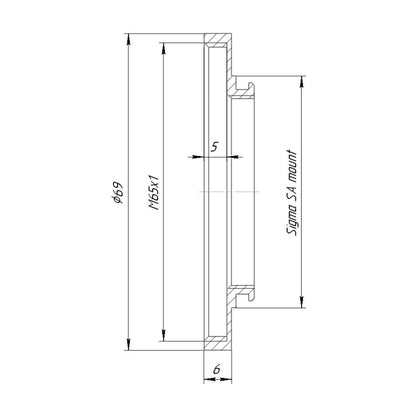 M65x1 female thread to Sigma SA-IB camera mount adapter for helicoids