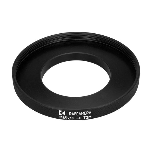 M65x1 female to M42x0.75 (T2) male thread adapter