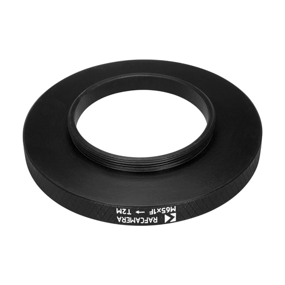 M65x1 female to M42x0.75 (T2) male thread adapter