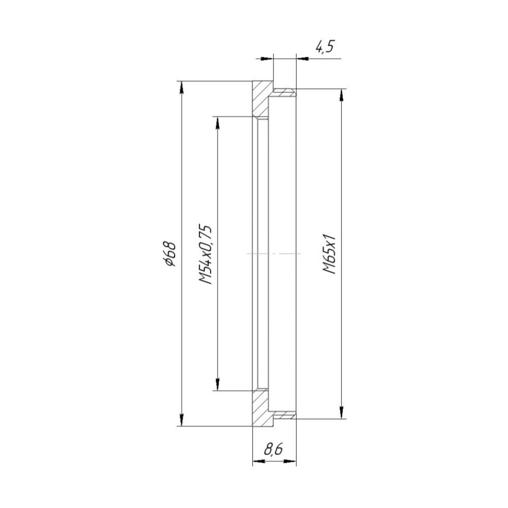 M65x1 male to M54x0.75 female thread adapter